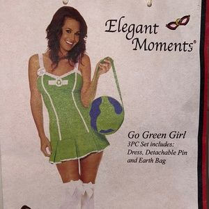 Elegant Moments ‘Go Green Girl’ Women’s Recycling Themed Costume Size Large